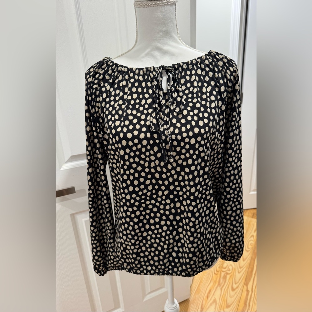 Verve Ami Black and Cream Polka Dot Top